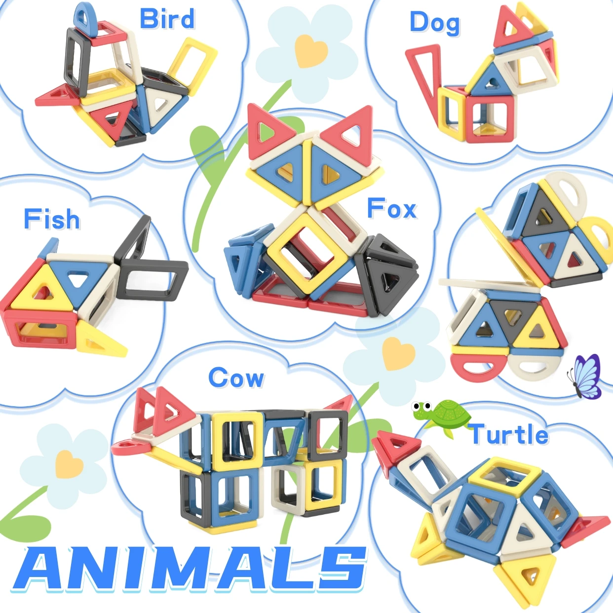 159 elementów Magnetyczne Klocki Konstrukcyjne Zabawki Edukacyjne STEM dla Chłopców i Dziewczynek w Wieku 3+, 4, 5, 6, 7, 8 Lat