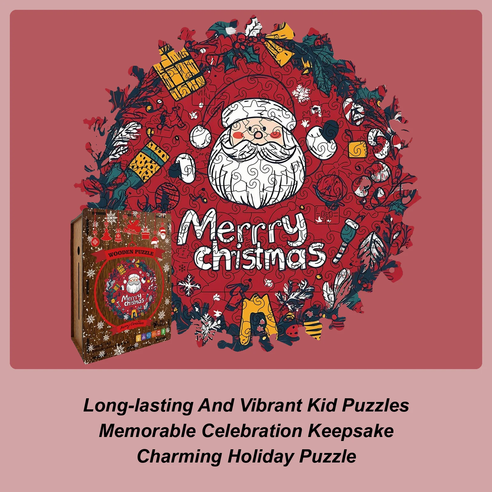 بانوراما الألغاز عيد الميلاد تحت عنوان إكليل تصميم عطلة الخشب بازل قطع للنساء بنين بنات الشباب المراهقين الزوج ابن ابنة #1