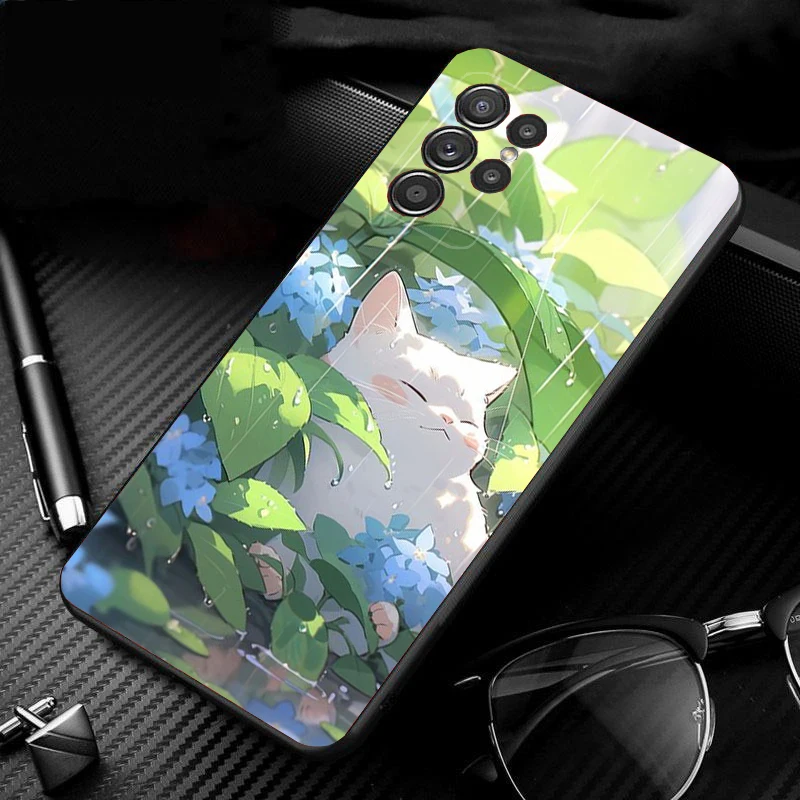 かわいい猫のスマホケース Samsung A35 A55 A54 A15 A25 A05s A05 A22 A24 A52 A33 A34 M34 M14 M54 M23対応