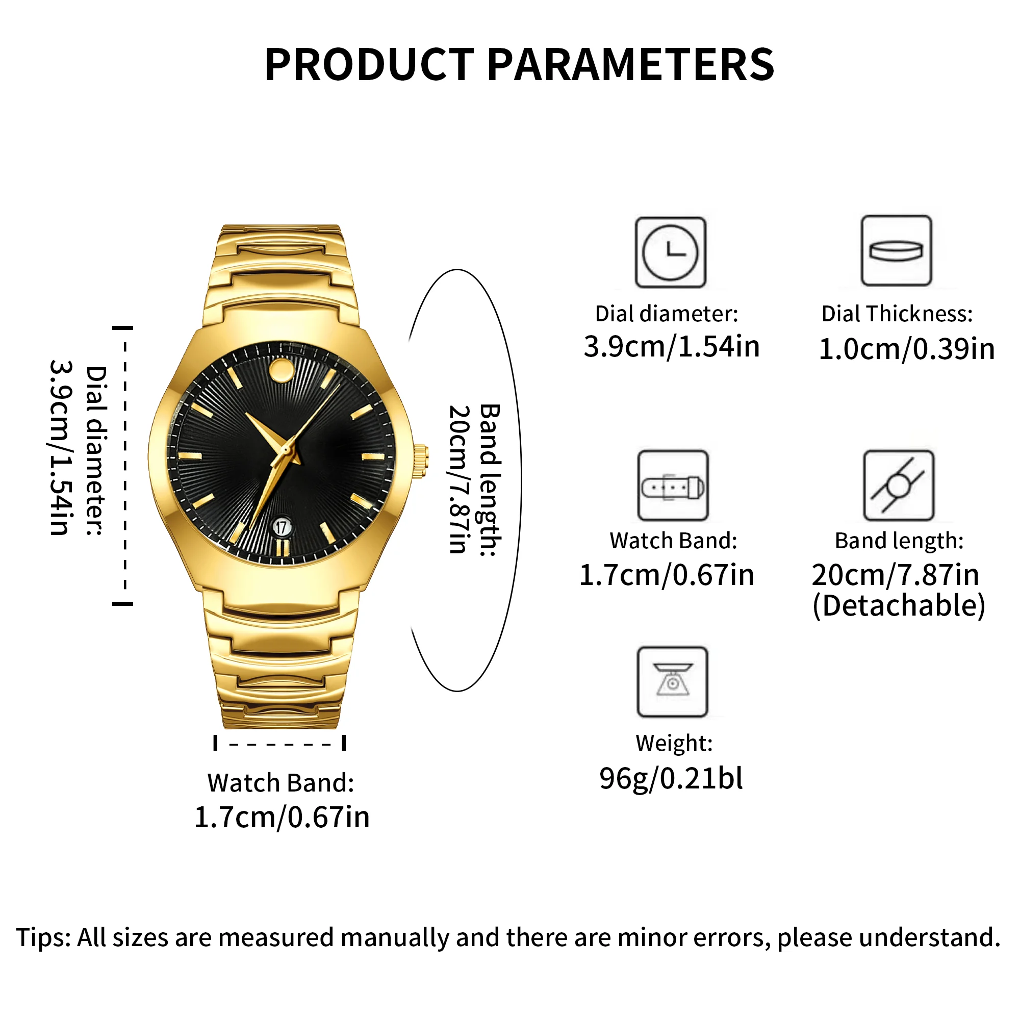 ساعة كوارتز رجالية فاخرة على طراز الأعمال من YaLaLuSi، لمسة نهائية مطلية بالذهب، ضمان الاحتفاظ بالألوان لمدة عامين، عرض التاريخ
