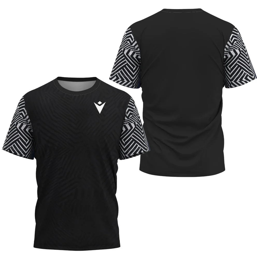 Leisure Fitness Sports Breathable Short Sleeve Men's Ultra-thin Tennis Quick Drying Clothes Padel Element Printed Pattern Top