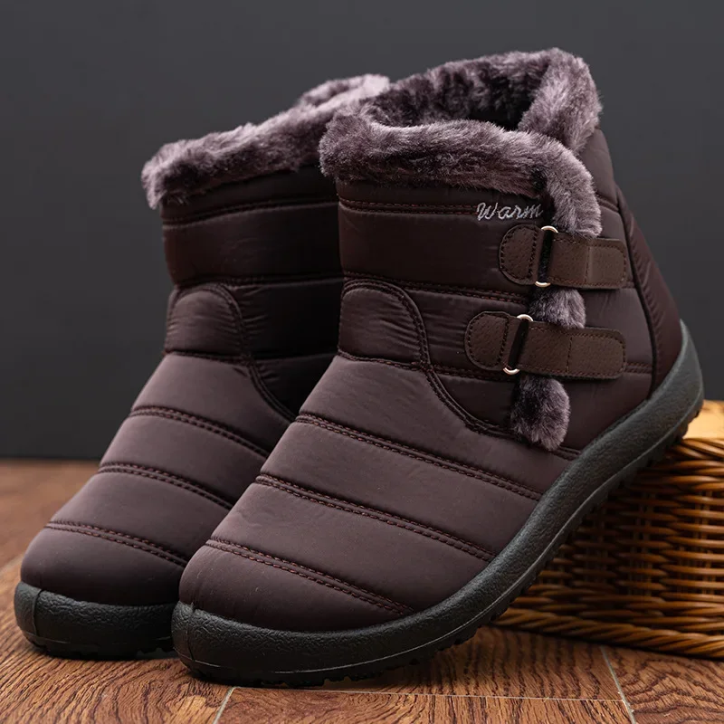 Winter Warm Women Cotton Boots Shoes Botas Mujer Lightweight Waterproof Wear-resistant Cotton Shoes Short Plush Snow Ankle Boots