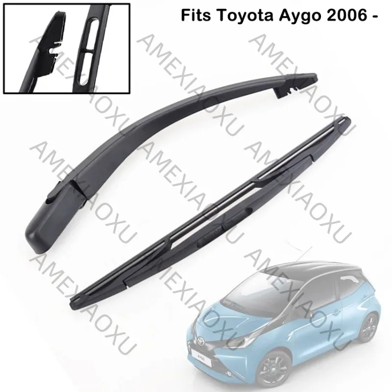 

12" Rear Windscreen Wiper Arm Blade Set Kit For Peugeot 107 Toyota Aygo Citroen C1 85241-0H010 Back Wiper Blade Arm AMEXIAOXU