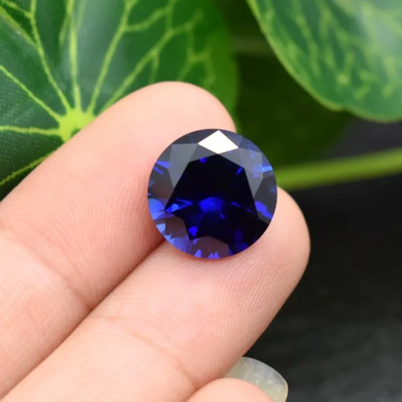 Laborgezüchteter Saphir, runder Schliff, königsblaue Farbe, DIY-Charms, Schmuckherstellung, Ring, Halskette, Ohrringe, Hauptmaterialien, Zertifikat – Detail 4