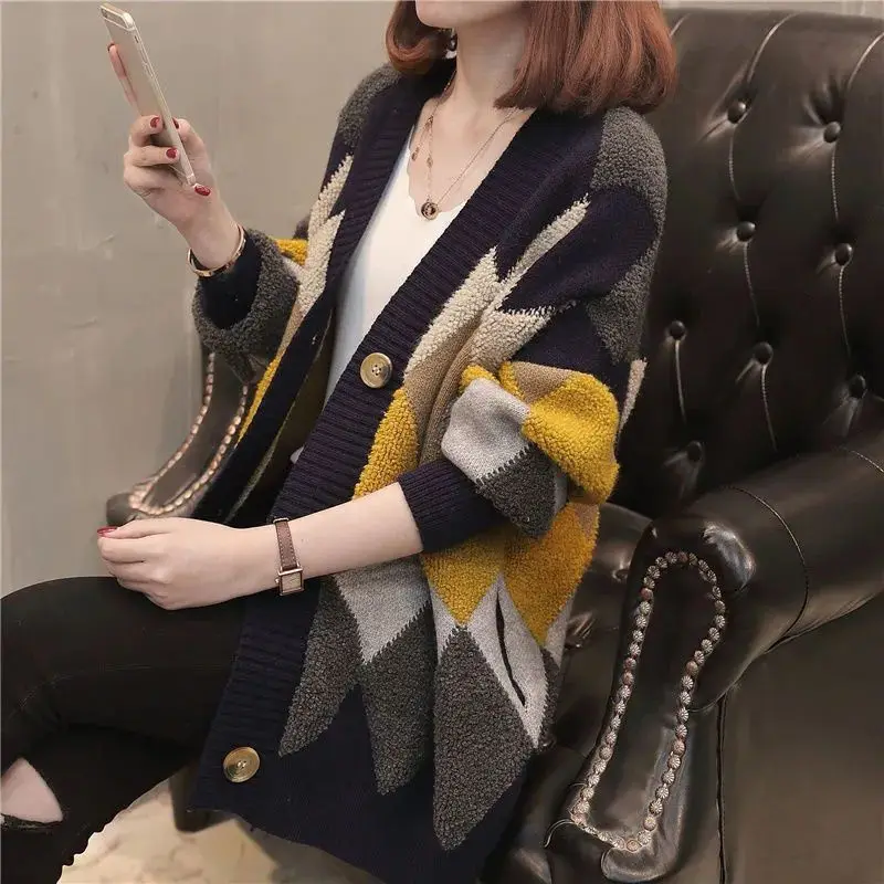 Fall 2021 Autumn women new Hot selling crop top sweater cardigan women korean fashion netred casual knitted ladies tops Ay189