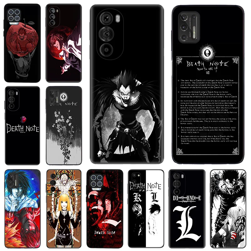 Phone Case For Motorola G50 4G G51 G30 G31 G60 G71 G22 G32 G52 G72 G73 G53 G9 Yagami Death Note Anime Black Soft Anti-Drop Cover