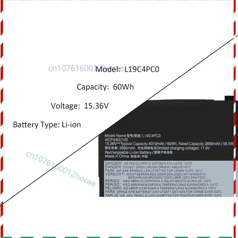 

L19C4PC0 L19M4PC0 Battery For Legion 5P-15IMH05H 5P-15ARH05H 5-15IMH05H