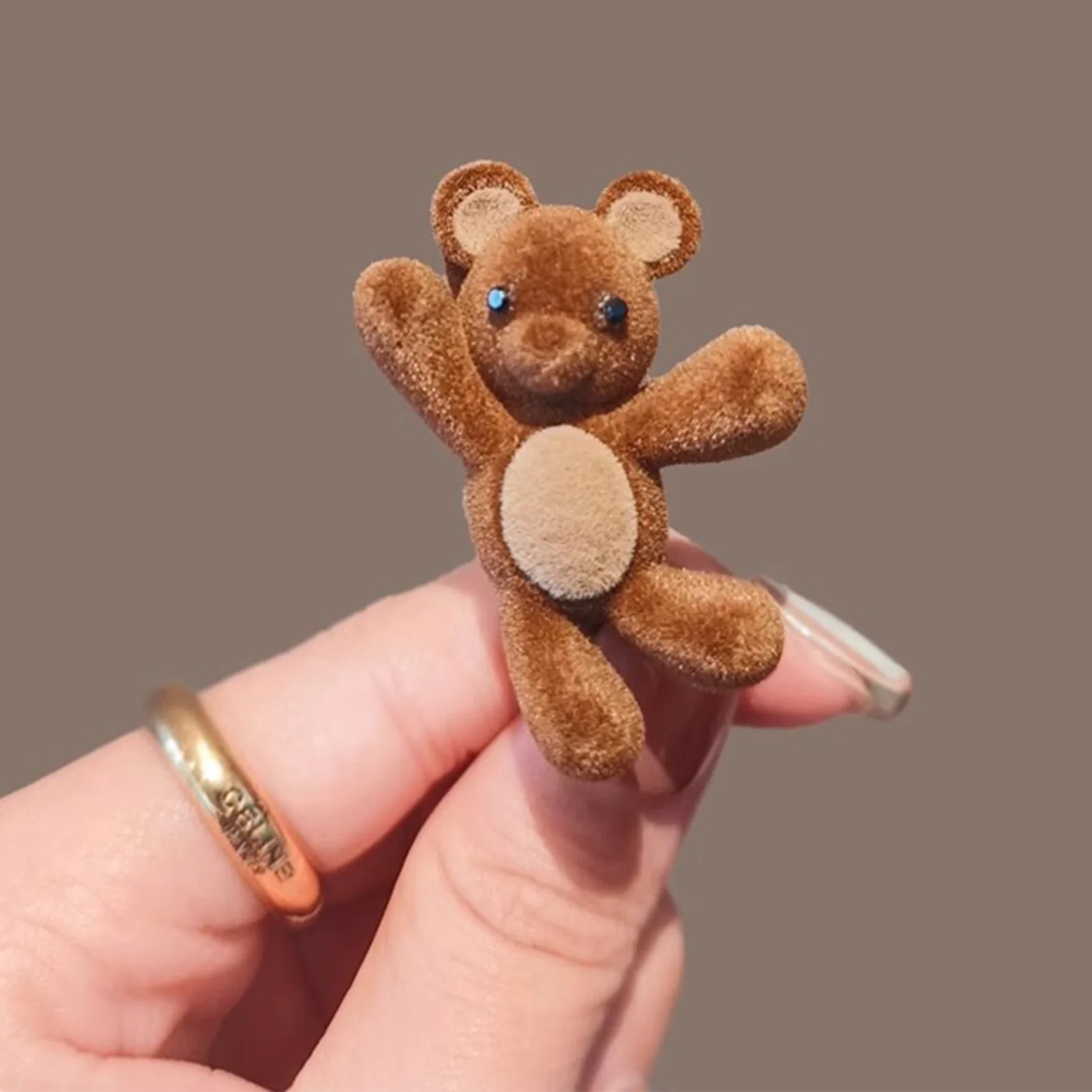 

Cute Flocking Cartoon Bear Hairpin For Women Girls Adorable Hair Ornament Bangs Side Hair Clip Barrette Fashion Hair Accessories