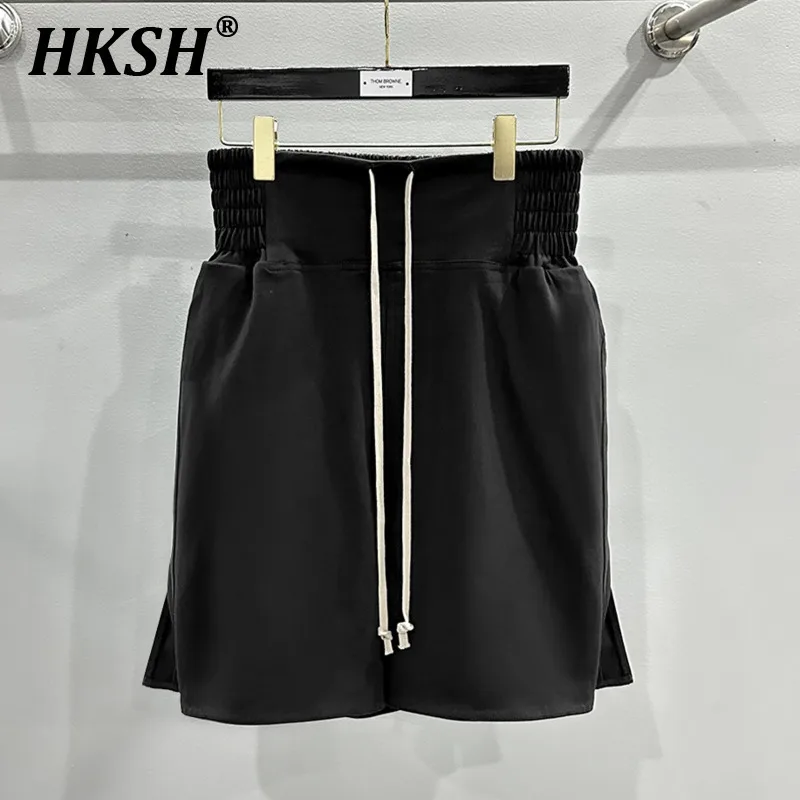 HKSH Summer New Men\'s Tide Dark Summer Boxing Breathable Minimalist Cotton Split Shorts Chic Streetwear Fashion Capris HK2024