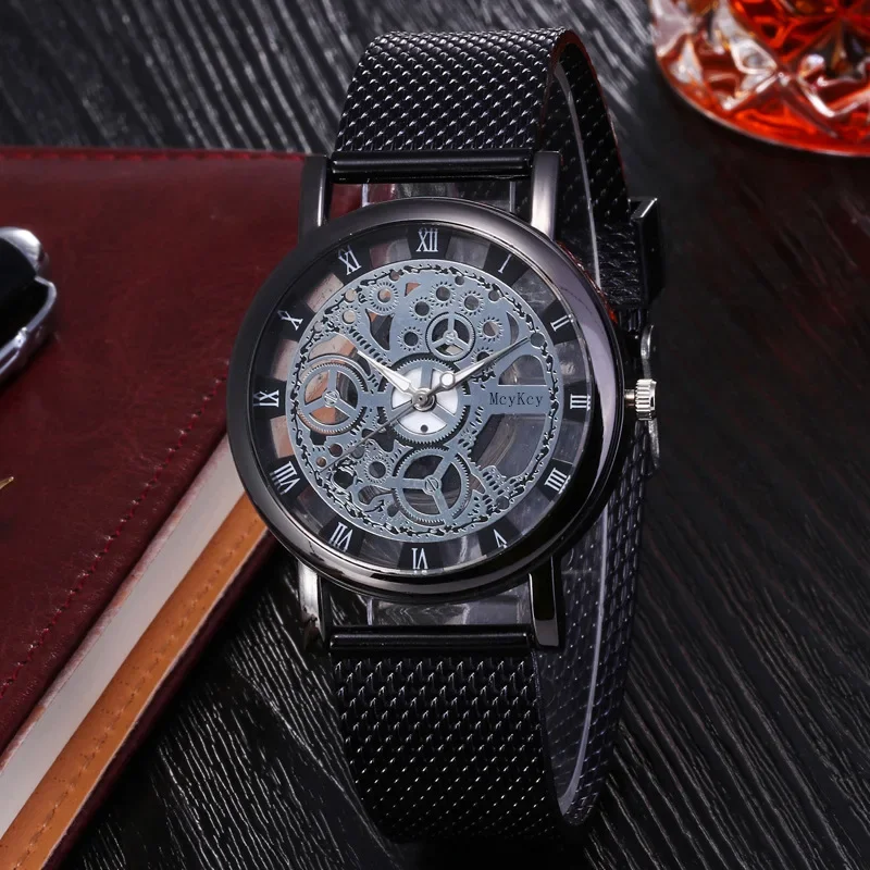 Fashion Men Watches Hollow Transparent Dial Quartz Watch for Men Women New Trend Dress Watch Luxury Female Wristwatch Male Clock