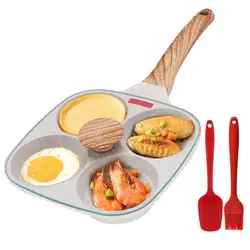 PGY Thickened Omelet Egg Frying Pan with Lid Nonstick 4 Cups Pancake Fried Egg Pan for Breakfast Skillet Egg Cooker Pan Mold