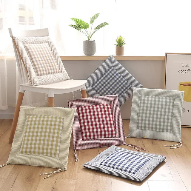 

Lattice pattern breathable home office sitting cotton hemp buttock Futon tatami cushion
