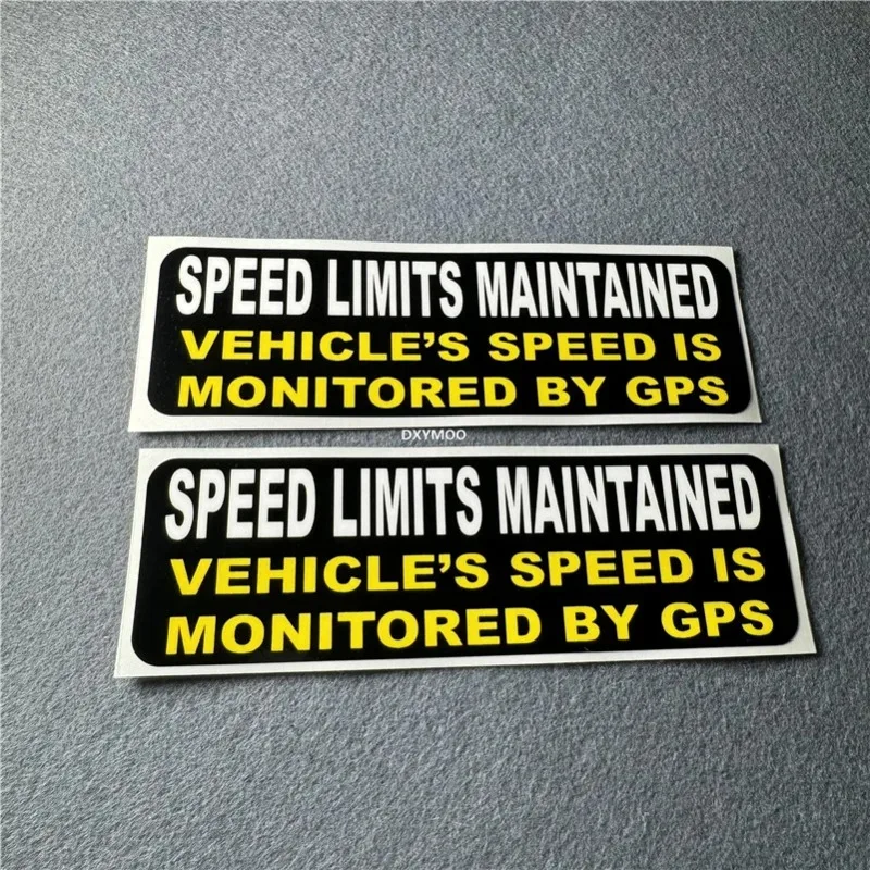 GPS Speed Monitoring Warning Sticker Set, Black Yellow Waterproof Decal for Car Truck Fleet Safety