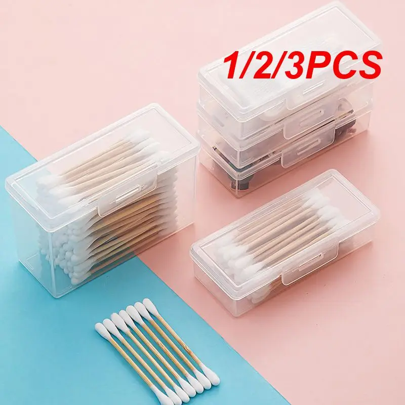 1/2/3PCS Portable Travel Box Cotton Swab Holder Case Detal Floss Jewelry Organizer Container Dust-proof Jewelry