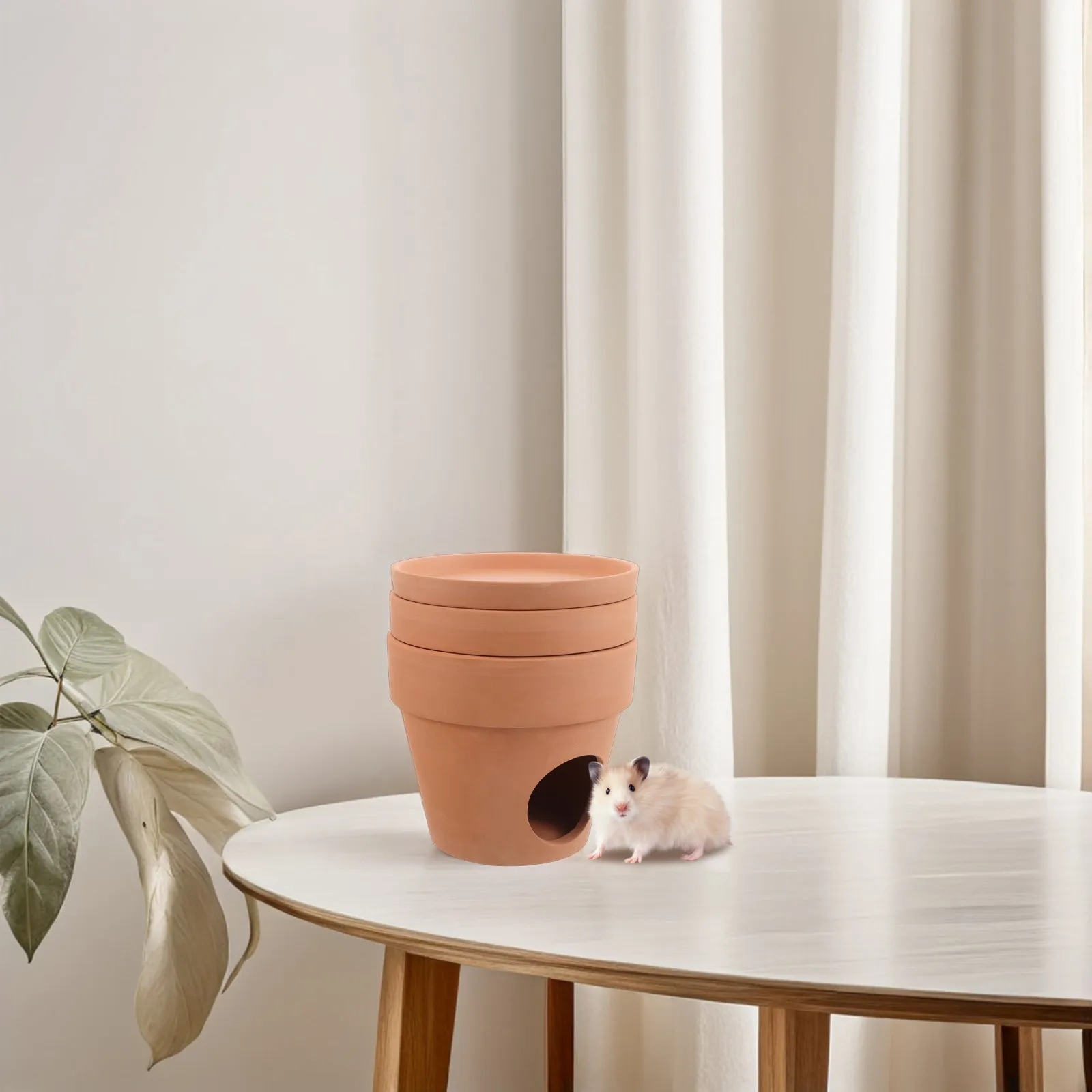 Cooling Hamster Shelter Red Ceramic Hideaway Ice Pack Temperature Control Small Pet Nest Hamster Hideout House Chinchilla Cage
