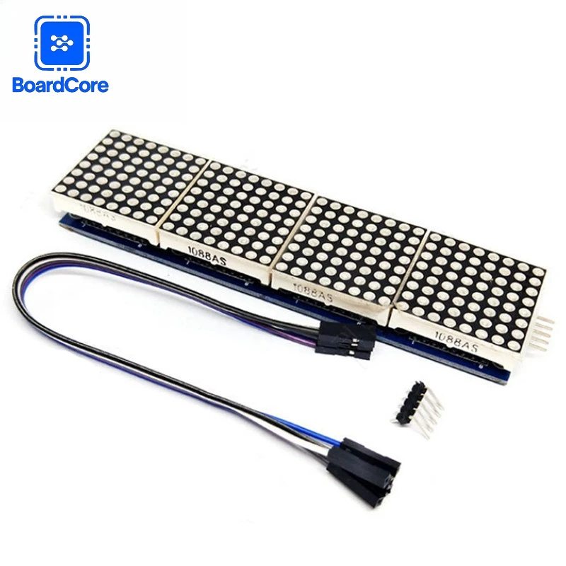 MAX7219 Dot Matrix Module 8x8 LED Display 4 in 1/1 Bit SPI Control Board with 5Pin Wires for Arduino Raspberry Pi