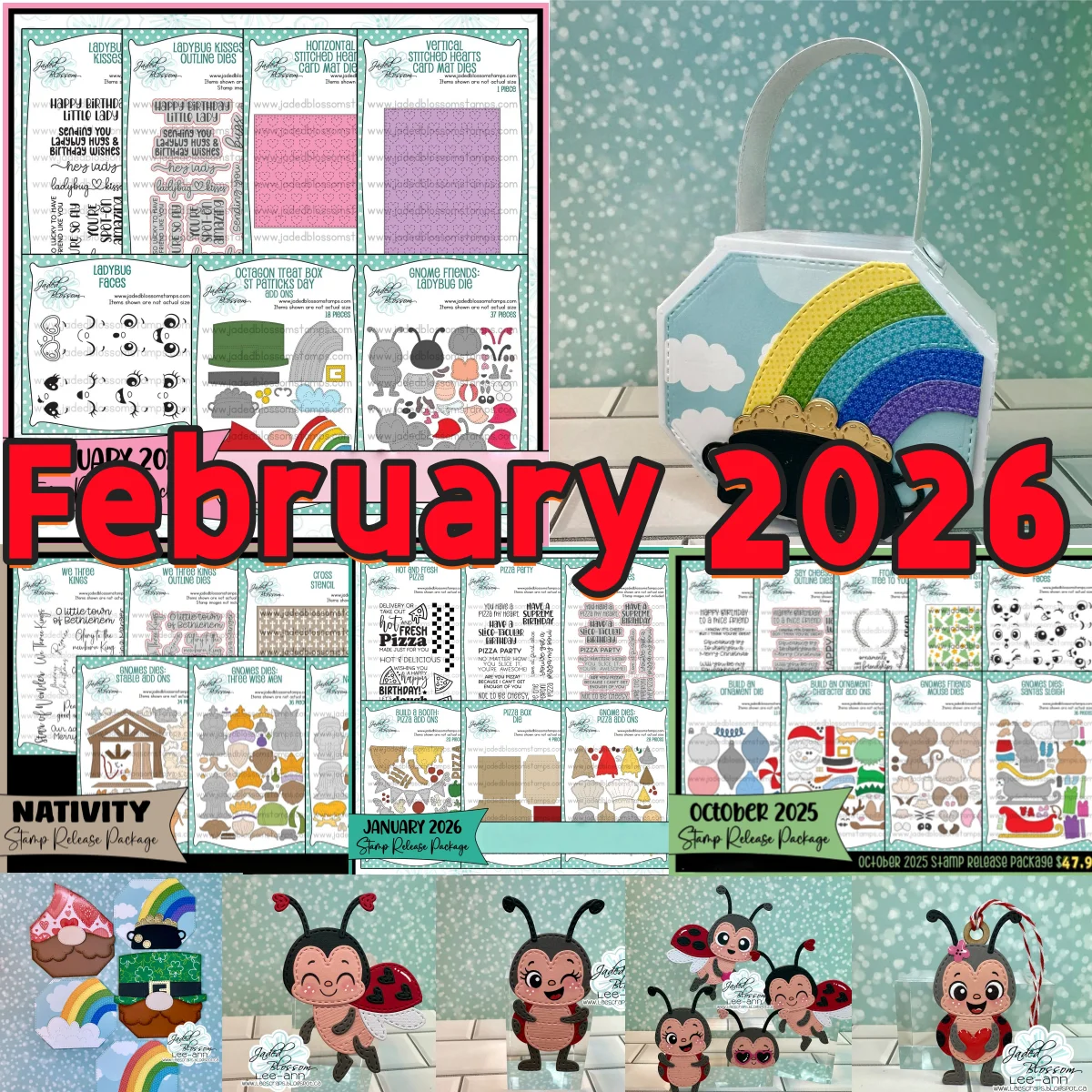 

Gnome Octagon Treat Box Ladybug Metal Cutting Dies Faces Clear Stamps Stencil For DIY Decorating Scrapbook Gift Card Paper 2026