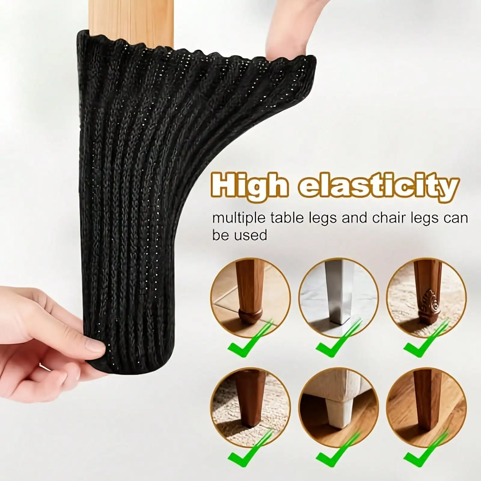 YITAPE 14Pcs Elastic Chair Leg Caps, Thick Noise Reduction Floor Protector Pads for Multi-Size Stool Legs
