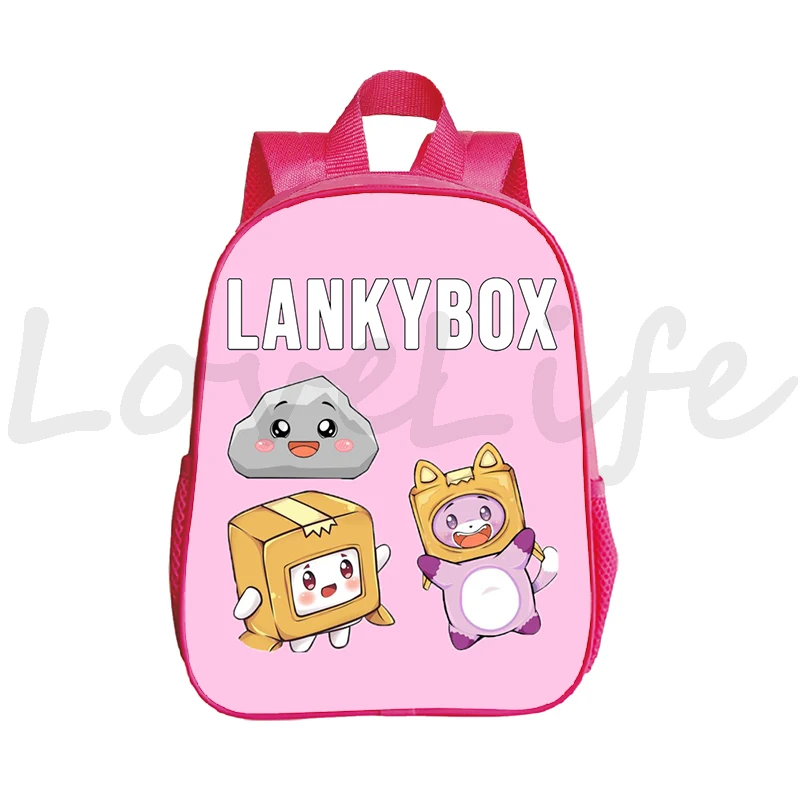 12 Inch Lankybox Backpacks Cartoon Bookbag Children School Bag Kindergarten Bags Kids Backpack Girls Pink Rucksack Mini Mochila