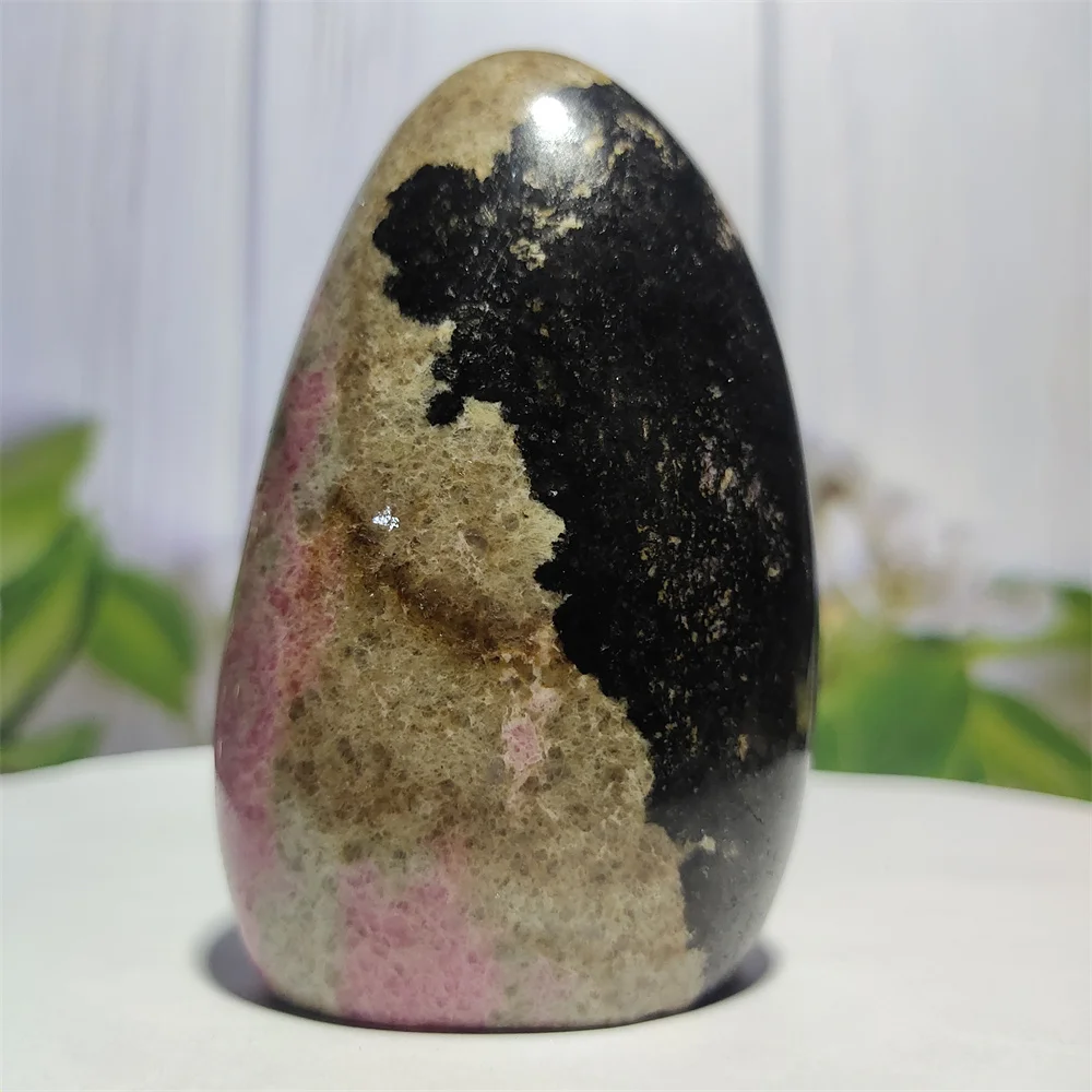 Natural Crystal Material Polished Rhodonite Quartz Palm Playing GemstonsReiki Healing Rock Mineral Specimen Home Decoration