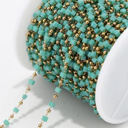 1M Stainless Steel  Gold Beaded Chains for DIY Women Bracelet Necklace waterproof