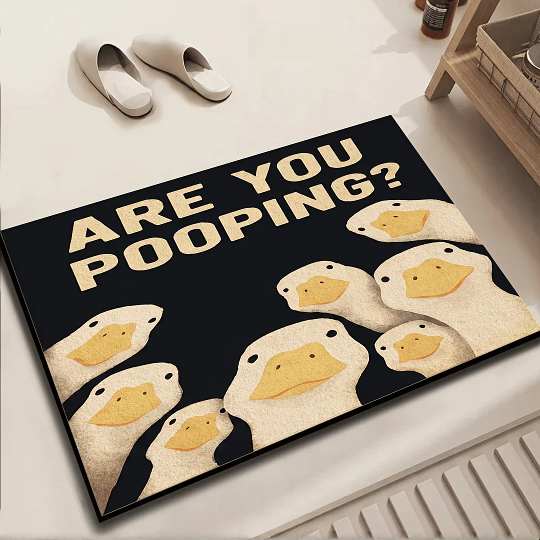 Funny Penguin Door Mat Cute Animal Print Non Slip Bathroom Floor Rug With Humorous Text For Home Entrance Decor Multiple Sizes