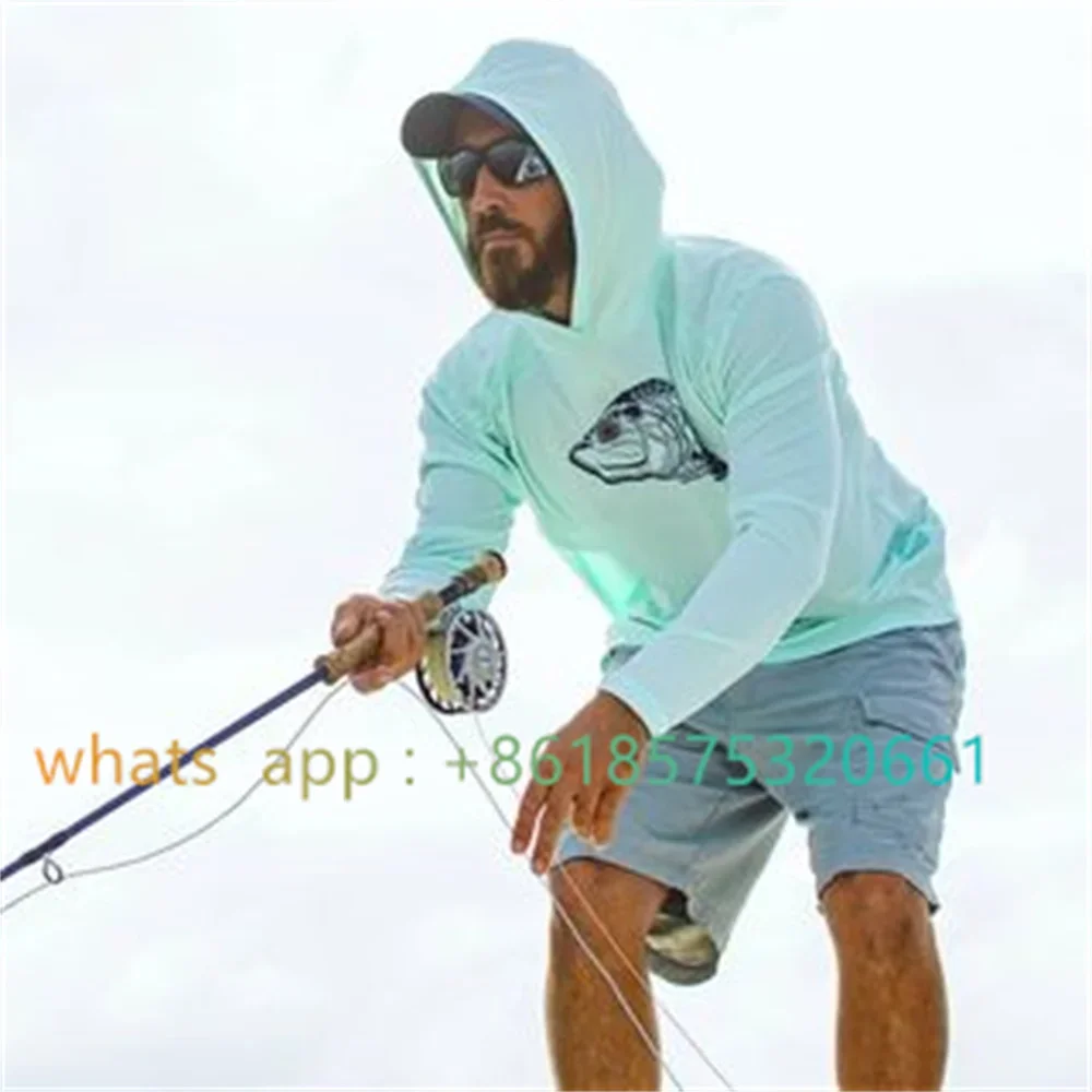 

Summer Fishing Clothing Men Long Sleeve Hoodie Fishing Shirts Camisa De Pesca Uv Protection Hoody Sweatshirt Uv Protection Shirt