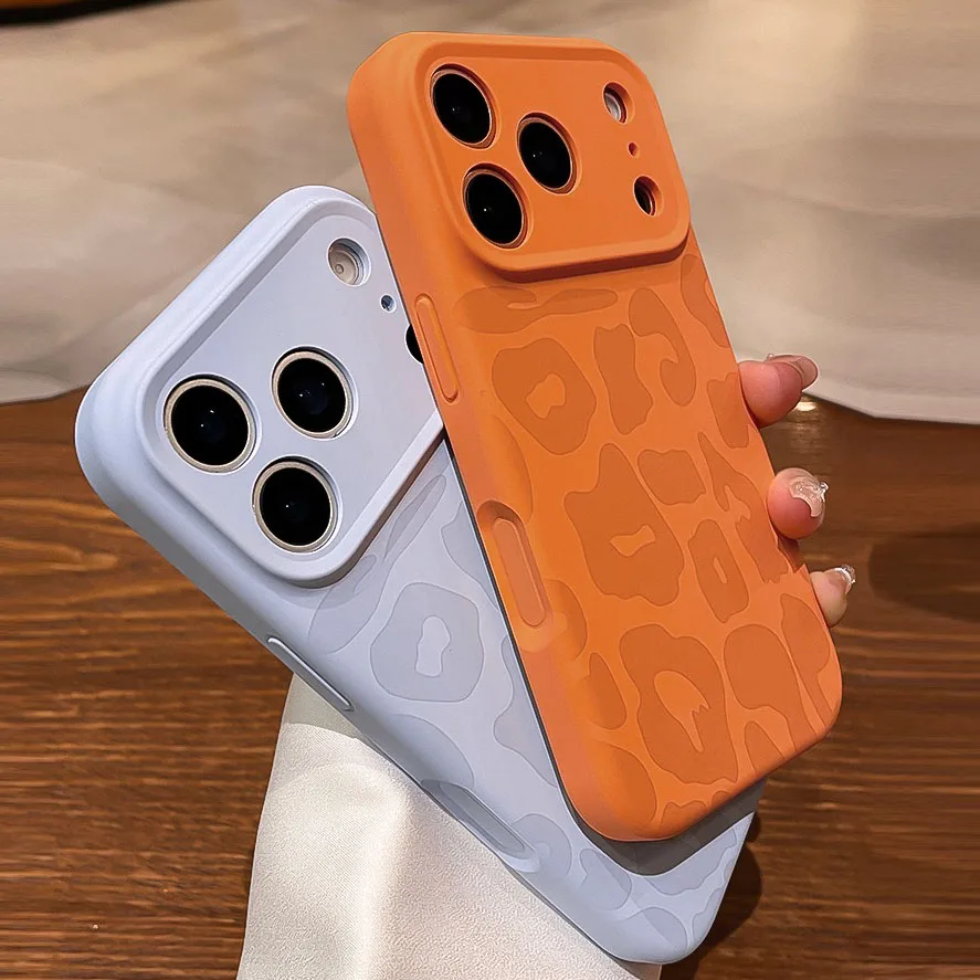 Flüssigsilikonhülle mit Leopardenmuster für iPhone 17, 16 Pro Max, Air, 14, 15 Plus, 11, 12 – Weiche, stoßfeste Hülle mit Kamera- und Bedienelementen_voghion.com