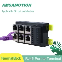 RJ45 Network Port Terminal Block Cable to 8pin 2/3/4/5/6 hole Hub Switch Serial Signal Converter RS232 RS485 RS422