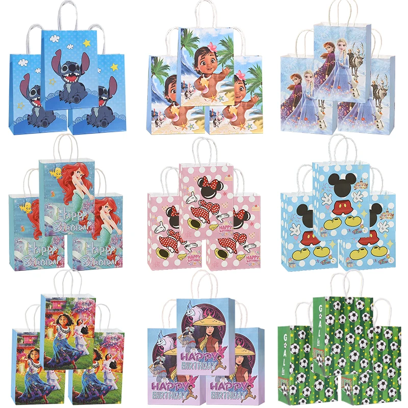 48/24/12/6pcs Encanto Birthday Party Decorations Bag Paper Bags Candy Pocket Mickey Mouse Baby Shower Party Supplies Backpack