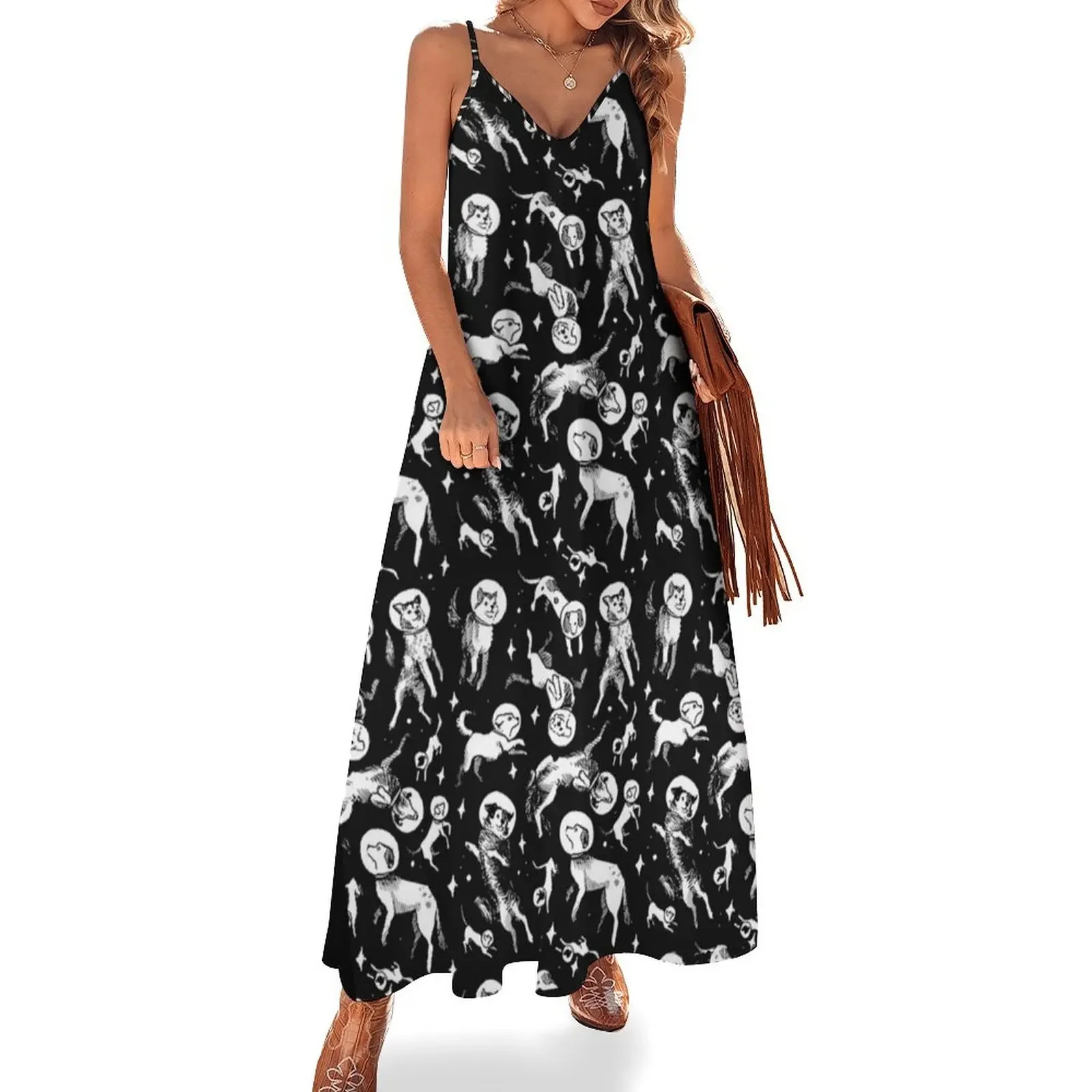 

doggie in space Sleeveless Dress cute dress women formal occasion dresses