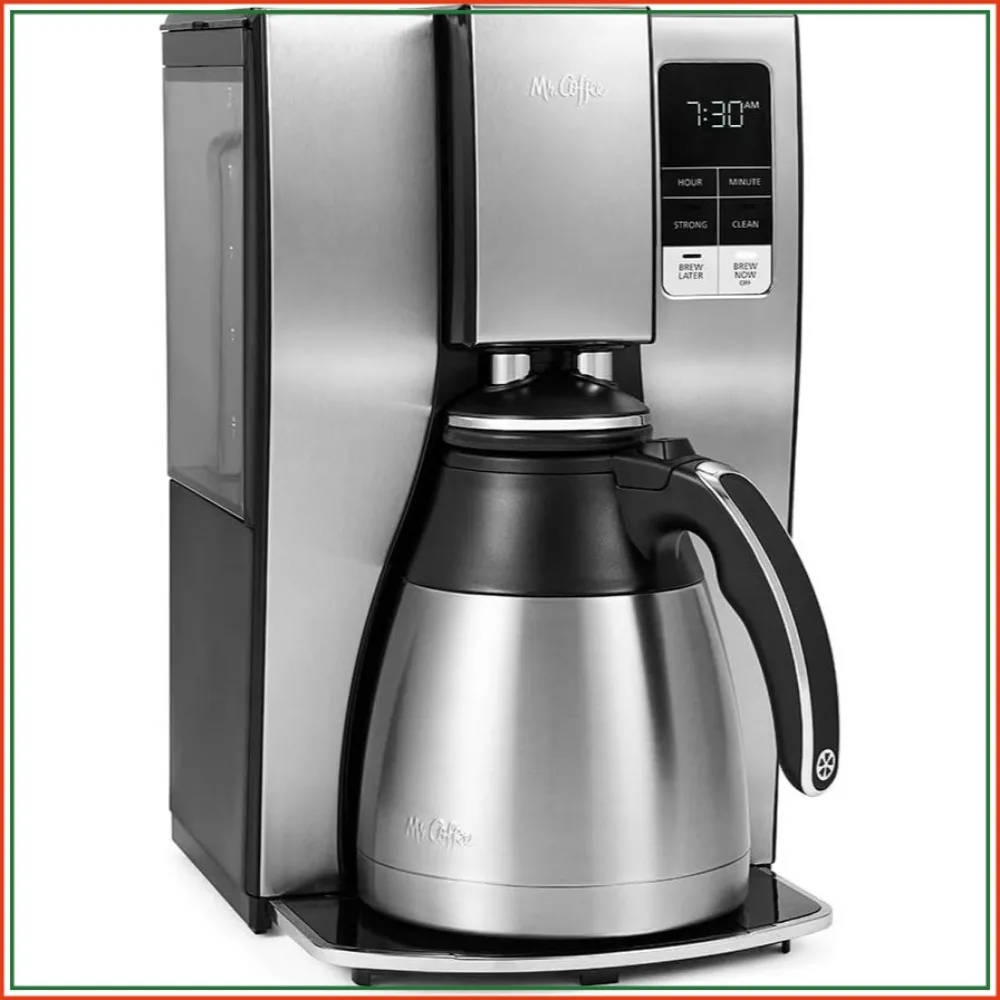 10-Cup Programmable Coffee Maker with Thermal Carafe, Brew Strength & Delay Timer, Stainless Steel