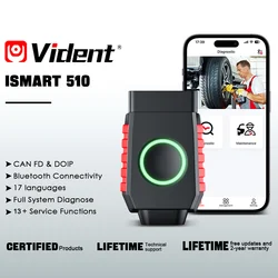 Scanner Vident iSmartDiag510 Obd2, diagnostico per tutti i sistemi, ripristino oltre 13, controllo bidirezionale, Doip e Canfd, aggiornamento gratuito a vita