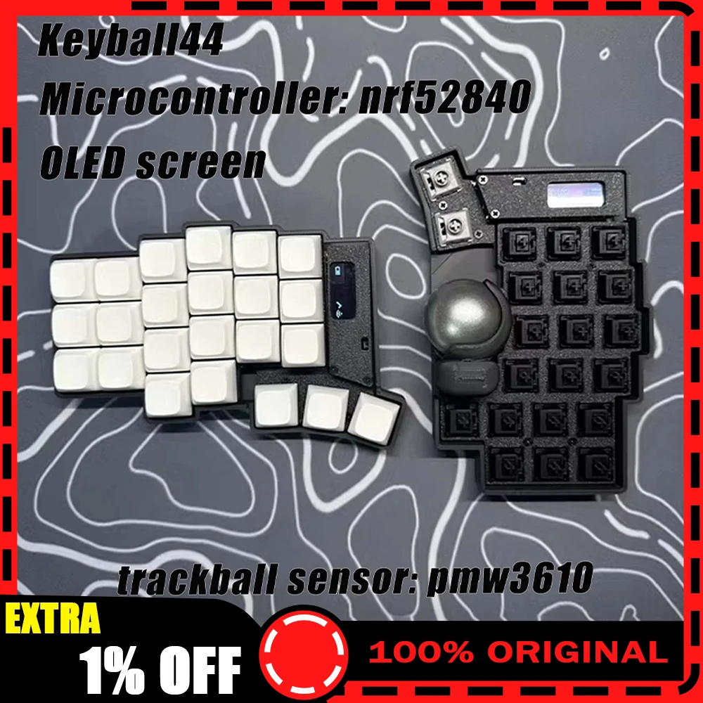 

Keyball 39/44/61 Split Keyboard Kit with Trackball OLED Screen Wireless Split Mechanical Keyboard Kit Customize Support ZMK Gift