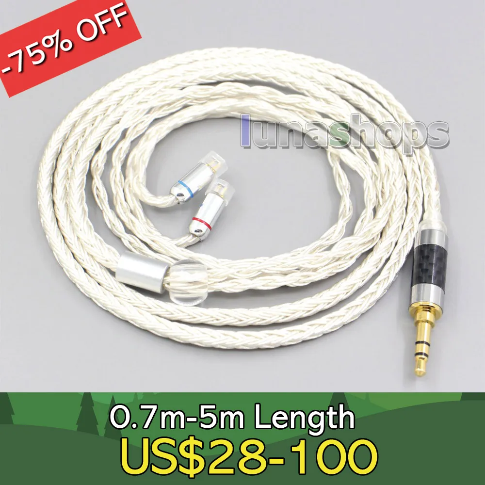 

16 Core OCC Silver Plated Headphone Earphone Cable For Sennheiser IE8 IE8i IE80 IE80s Metal Pin LN007244