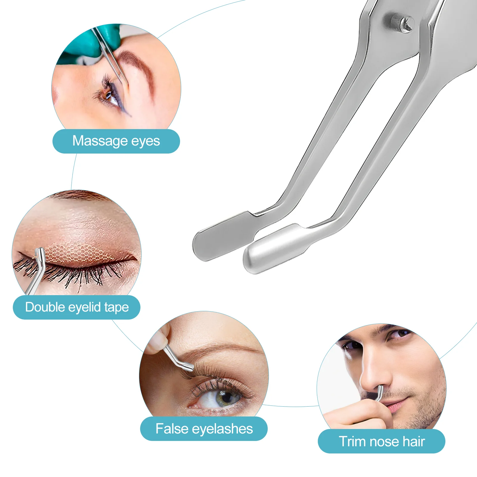 Meibomian Gland Massage Forcep Eye Comfort Tool Pęseta z okrągłą końcówką Expressor Pęseta do masażu powiek ze stali nierdzewnej ze stopu tytanu