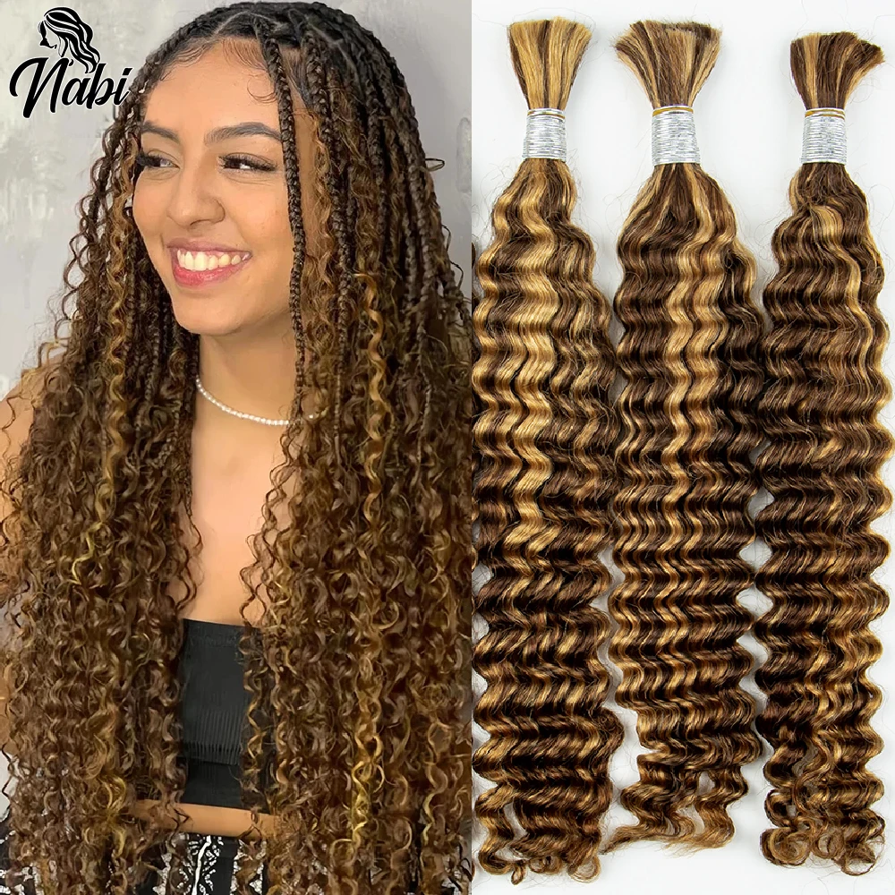 Nabi Deep Wave Boho Vlechten Bulkhaar 2 Bundels Geen Inslag Voor Boho Vlechten Menselijk Haar Verlengingsbundels Voor Boho Vlechten