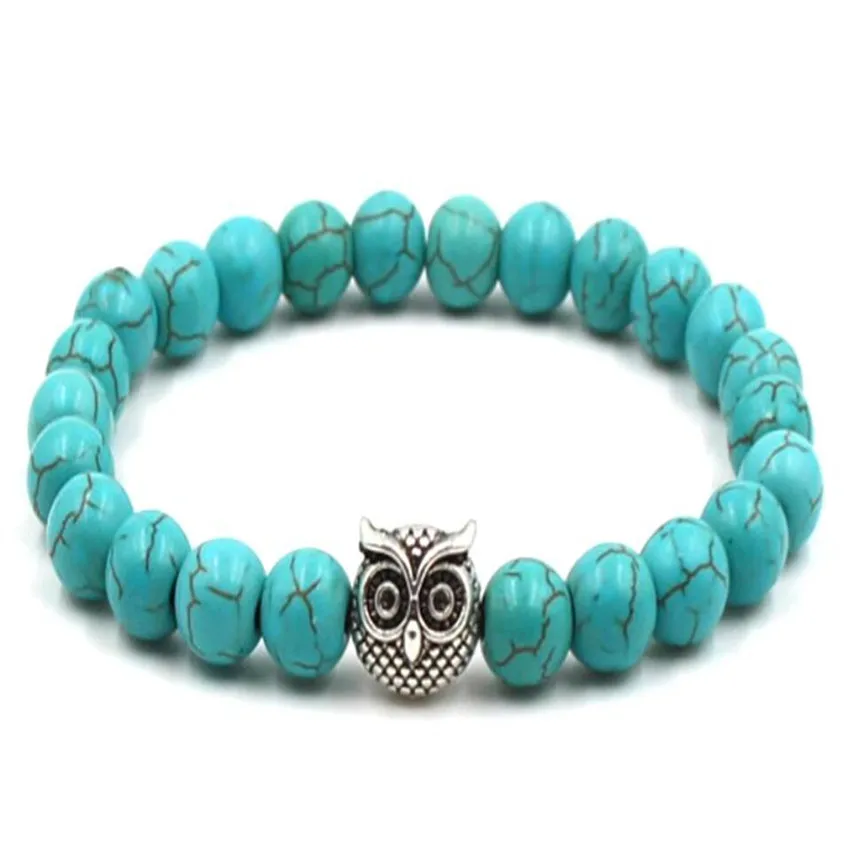 

8mm Turquoise Buddhist Bead Bracelet Wear Semi-Precious Stones Stackable Jewelry Lovers Beaded Chain Prayer