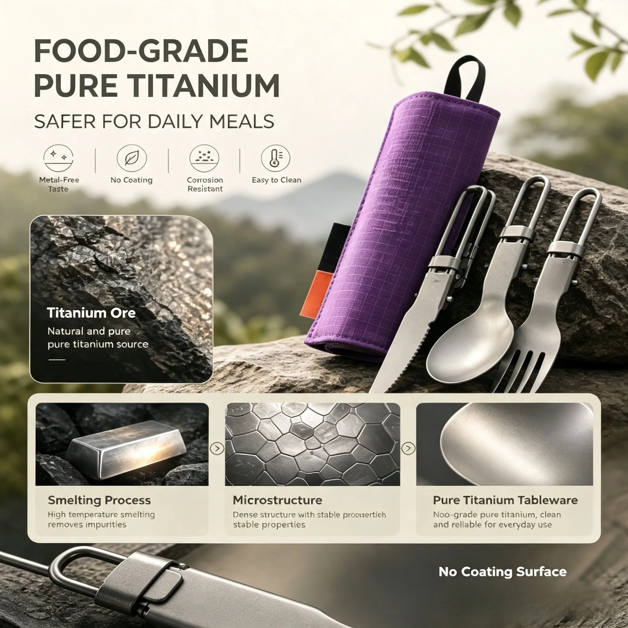 Nylon Cutlery Storage Bag Includes Spoon Fork Cutting Tool Chopsticks Secure Storage 13.7*20.5cm Bag Camping Hiking Tools