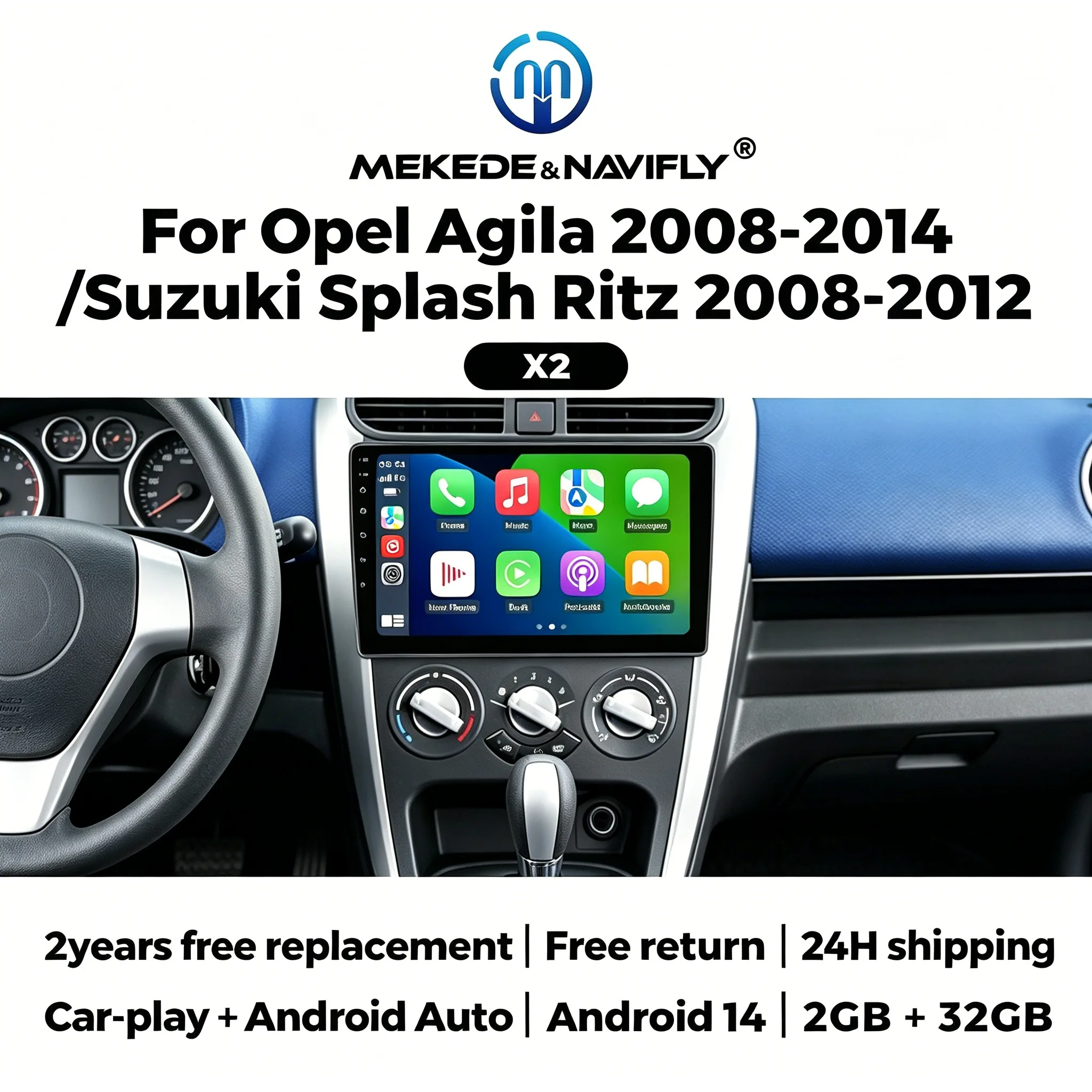 9inch Car Radio Android Auto Multimedia Player For SUZUKI Splash Ritz OPEL Agila 2008-2012 Wireless Carplay Stereo Autoradio GPS