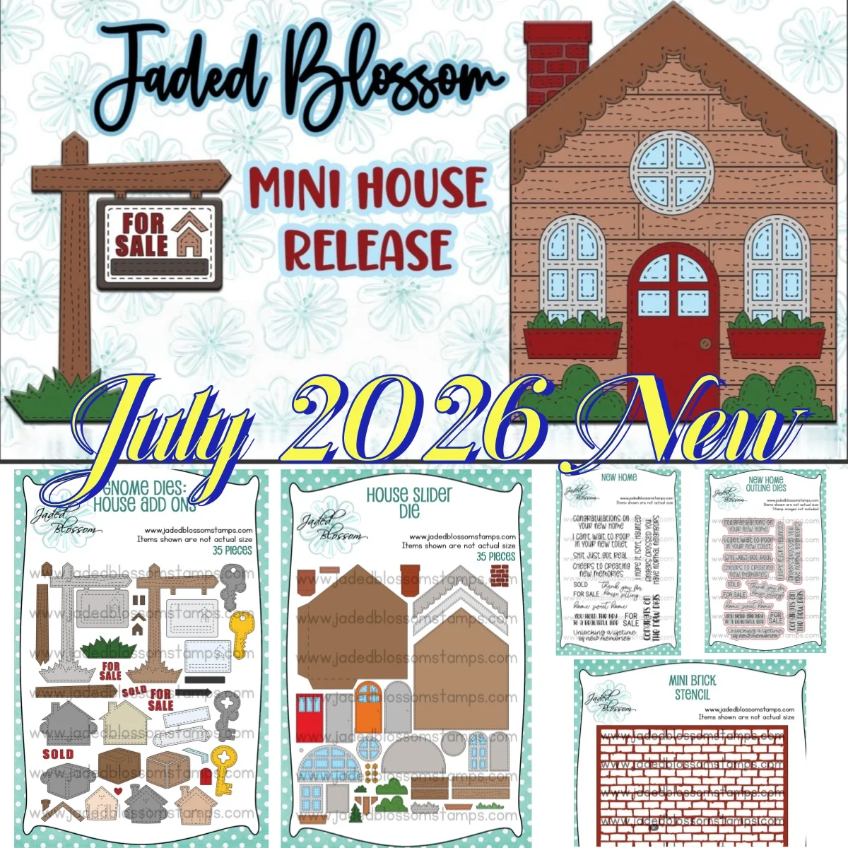Mini House Add Ons House Slider Metal Cutting Dies Clear Stamps Stencil for DIY Making Card Scrapbook Embossed July 2026 New