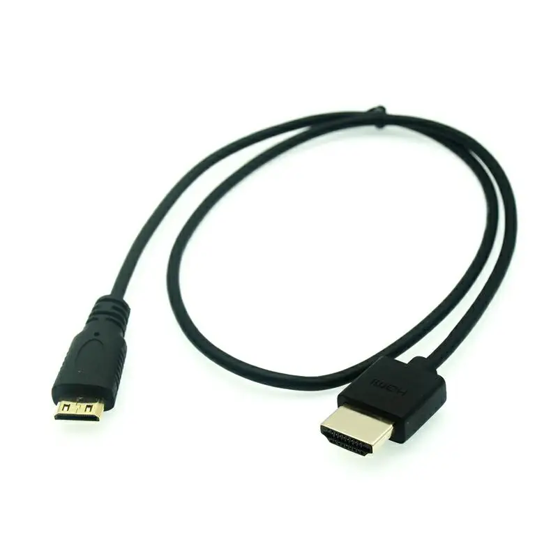 OD 3.0mm Super miękki mikro i Mini HDMI-kompatybilny z męskim cienkim przewodem kompatybilnym z HDMI 2k 4k Hd @ 60hz lekki przenośny0.3m1m