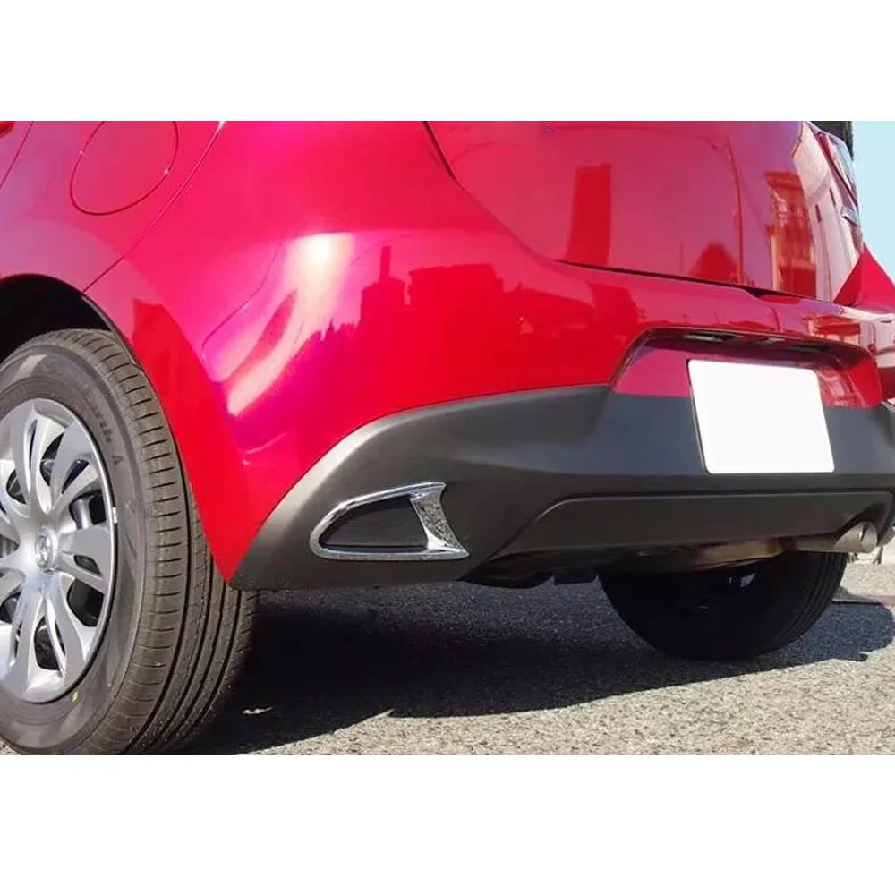 Car Body ABS Chrome Cover Trim Back Tail Rear Fog Light Hood Lamp Frame Stick For Mazda 2 Demio 2015 2016 2017 2018 2019 2020