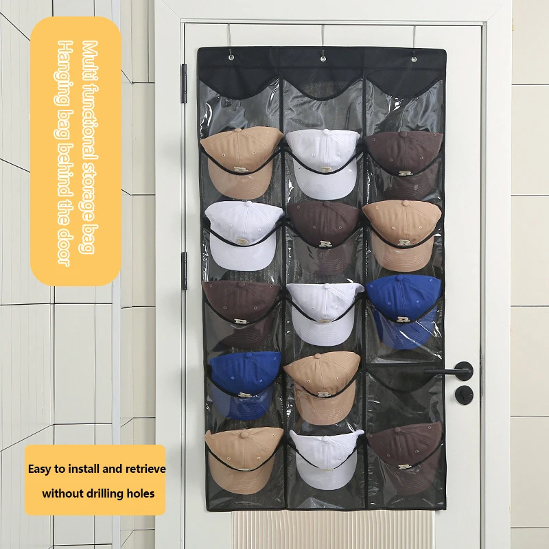 

Hat Rack 18/24 Pockets Organizer Display Baseball Caps Collection Hat Organizer Holder Large Clear Hat Storage Clips