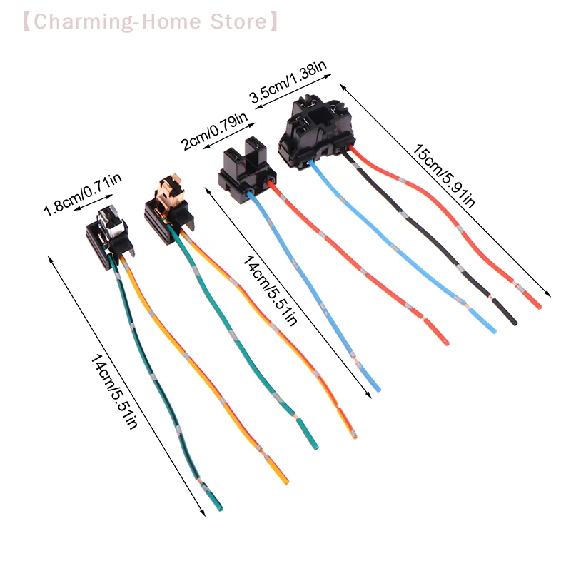 【M】2Pcs Headlight Lamp Bulb Socket Wiring Harness Connector Plug Adapter Line For H1 H7 H4 Bulb Car Headlight Connection Plugs