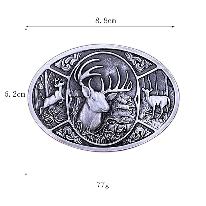 Zinc alloy elk head belt buckle western wind