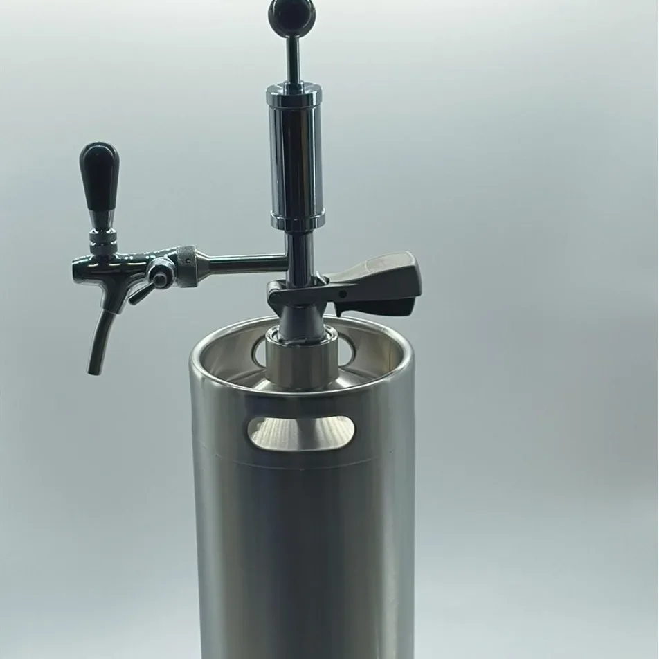 Suitable for 5L 304 stainless steel beer keg with base, well-type wine spear Baijiu keg, home-brewed beer keg pumping set