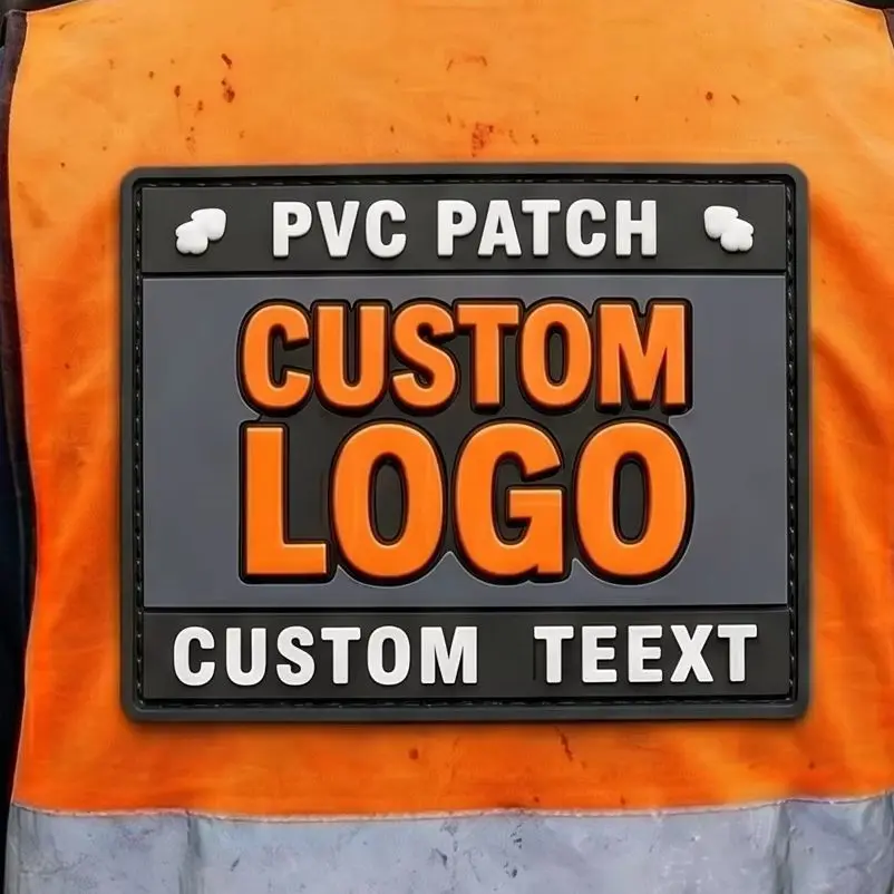 

Personalized Logo Rubber PVC Clothing Patch 3D Iron on Patch Self Adhesive Appliques Badge PVC Patches for hat Hook and Loop