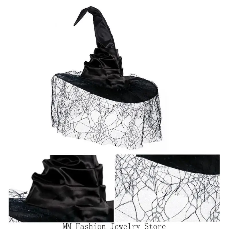 D0UB Guanti con maschera in pizzo Maniche per braccio Cosplay per adulti Vestito da strega per eventi Halloween