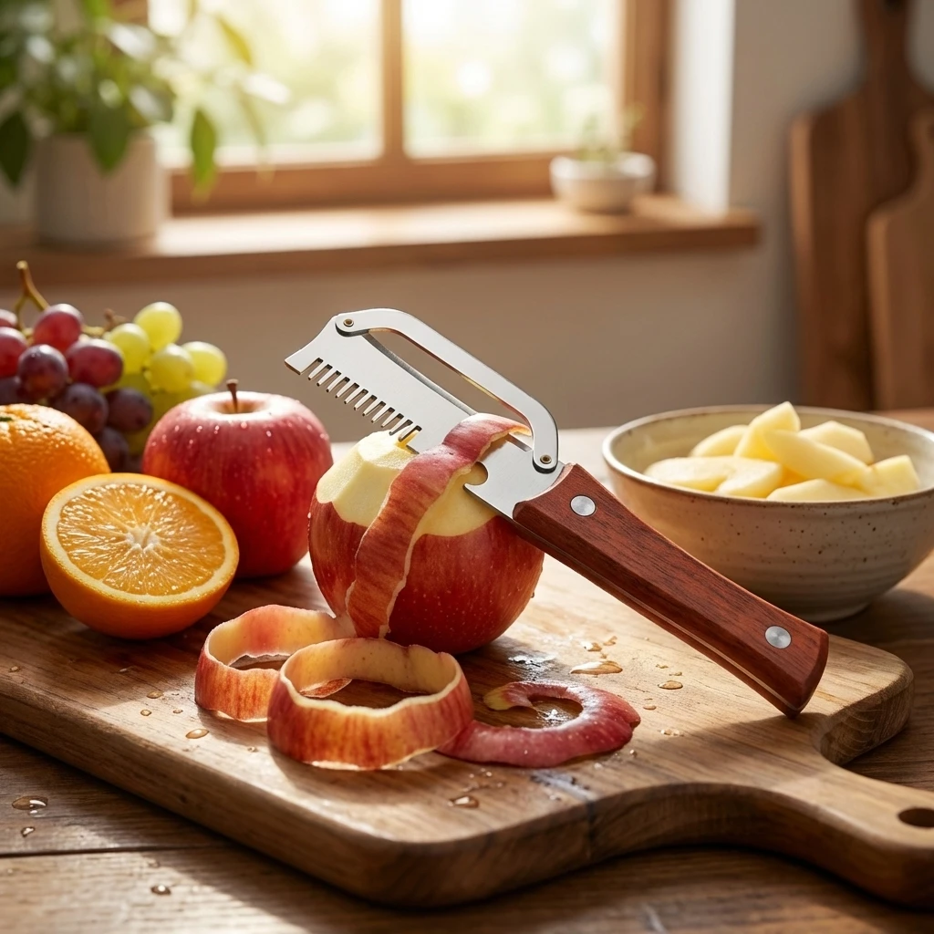 1pc/2pcs Plastic Handle Vegetable Peeler Stainless Steel Wood Stainless Steel Fruit Peeling Tool for Kitchen Prep
